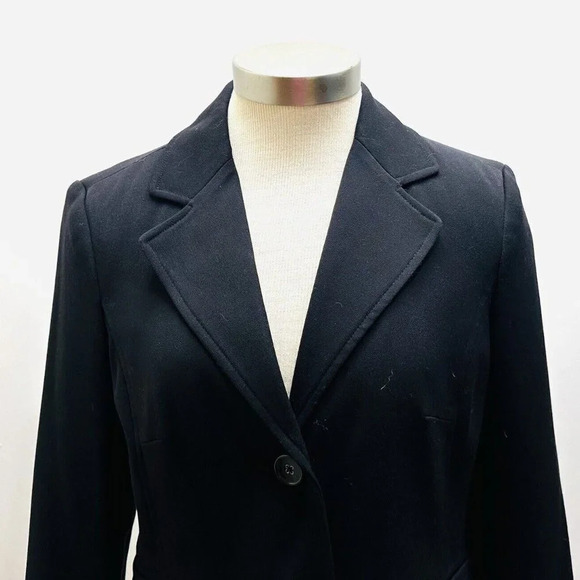 CHARTER CLUB Women Long Sleeve Button Down Collared Black Career Jacket Size 6 - Picture 2 of 13